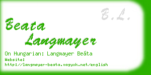 beata langmayer business card